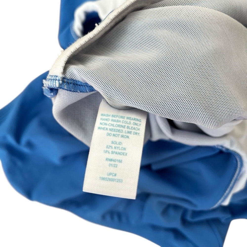 Women’s Bal Harbour V-neck Ruffled One-Piece Swimsuit Blue Size 14 Bathing Suit - Picture 7 of 9